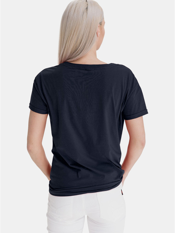 Sam 73 Γυναικείο μπλε σκούρο χαλαρό μπλουζάκι με στάμπα SAM 73