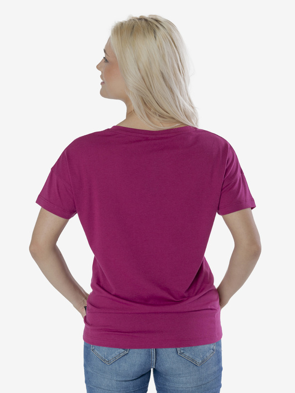 Sam 73 Σκούρο ροζ γυναικείο τυπωμένο T-Shirt SAM 73