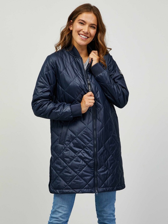 Sam 73 Σκούρο μπλε γυναικείο καπιτονέ παλτό Sam 73