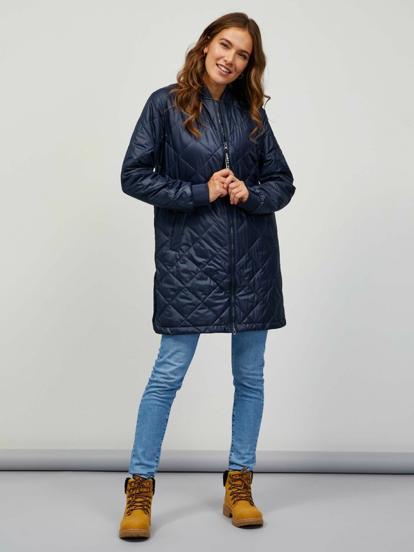 Sam 73 Σκούρο μπλε γυναικείο καπιτονέ παλτό Sam 73