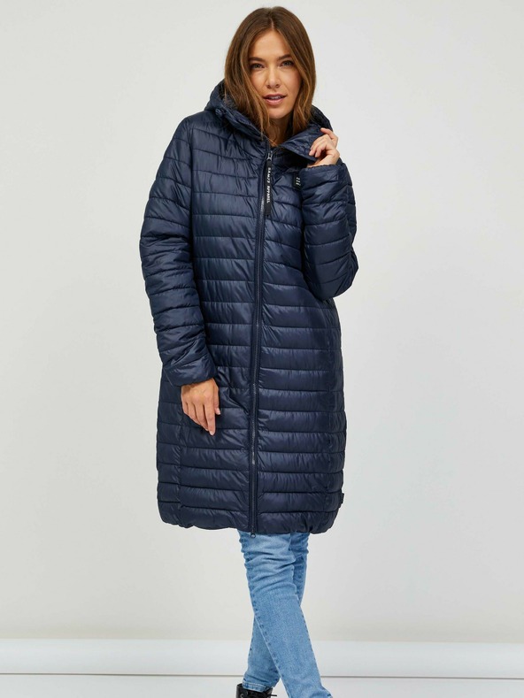 Sam 73 Σκούρο μπλε γυναικείο καπιτονέ παλτό Sam 73