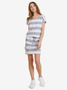 Sam 73 Λευκό και γκρι γυναικείο ριγέ κοντό φόρεμα SAM 73 Matilda