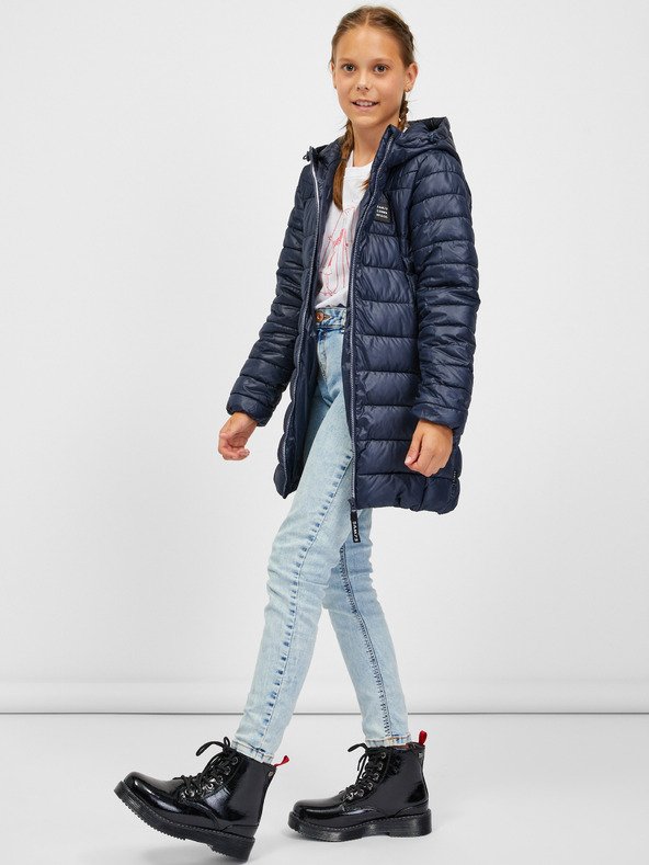 Sam 73 Σκούρο μπλε παιδικό καπιτονέ παλτό με κουκούλα SAM 73 Nadine