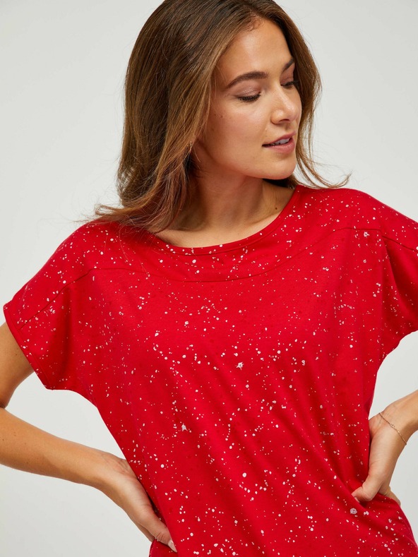 Sam 73 Κόκκινο γυναικείο μπλουζάκι με σχέδιο SAM 73 Heqa