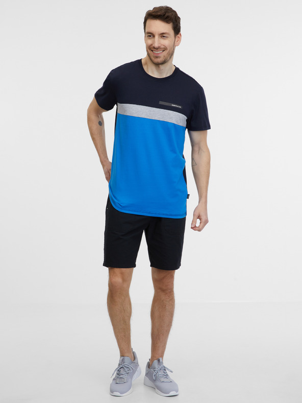 Sam 73 Μπλε και μαύρο ανδρικό μπλουζάκι SAM 73 Ernesto