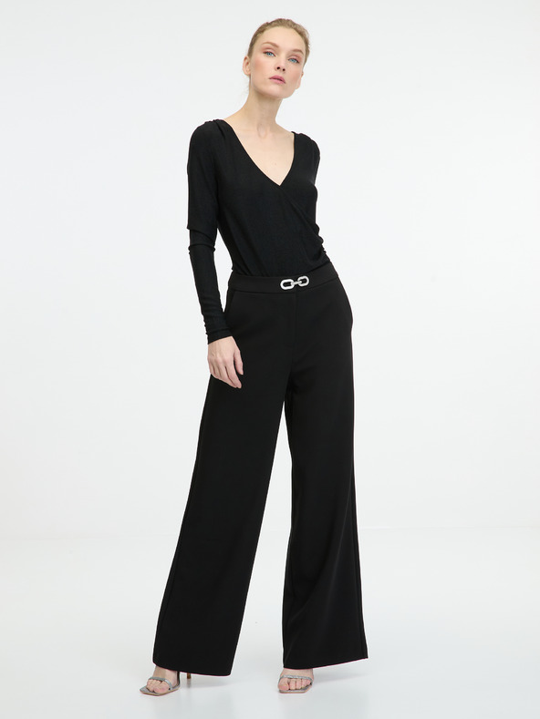 Orsay Μαύρο γυναικείο μακρυμάνικο κορμάκι ORSAY