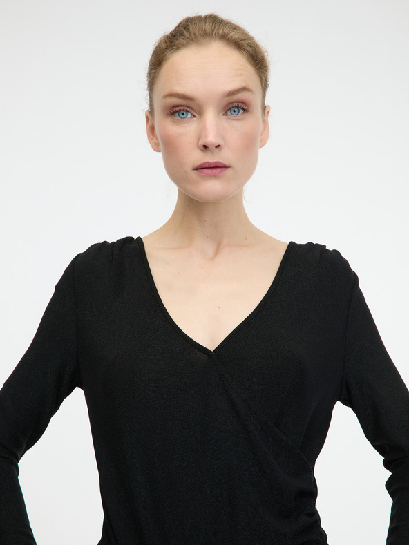 Orsay Μαύρο γυναικείο μακρυμάνικο κορμάκι ORSAY