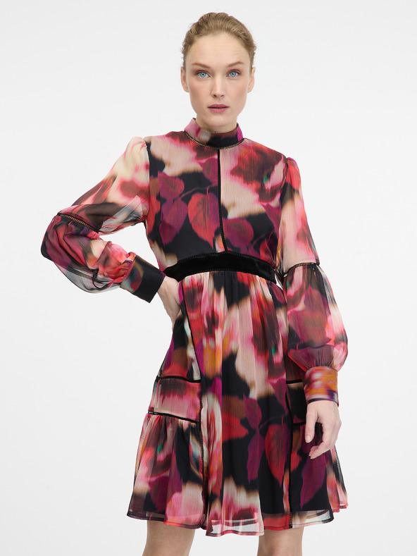 Orsay Κόκκινο μοτίβο γυναικείο φόρεμα μέχρι το γόνατο ORSAY