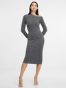 Orsay Γκρι γυναικείο αμάνικο μίντι φόρεμα ORSAY