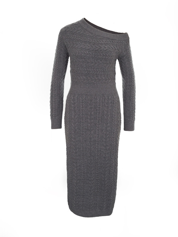 Orsay Γκρι γυναικείο αμάνικο μίντι φόρεμα ORSAY