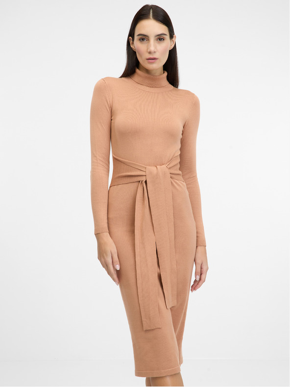 Orsay Ανοιχτό καφέ γυναικείο μίντι φόρεμα ORSAY