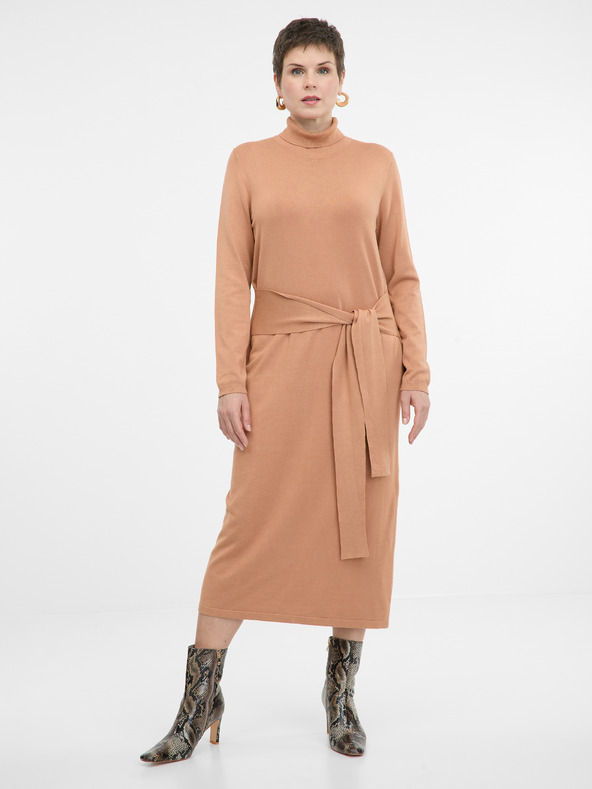 Orsay Ανοιχτό καφέ γυναικείο μίντι φόρεμα ORSAY