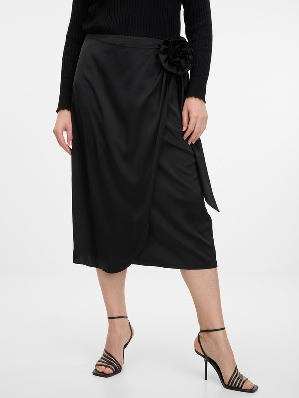 Orsay Μαύρη γυναικεία μίντι φούστα ORSAY