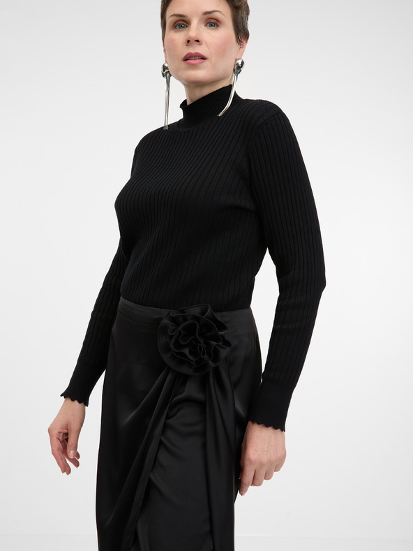 Orsay Μαύρη γυναικεία μίντι φούστα ORSAY