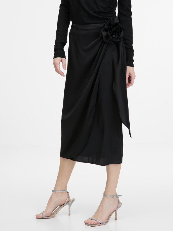 Orsay Μαύρη γυναικεία μίντι φούστα ORSAY