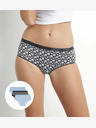DIM DIM LES POCKETS COTTON BOXER 3x - Γυναικείο βαμβακερό εσώρουχο 3 τεμαχίων - μαύρο - γαλάζιο - λευκό