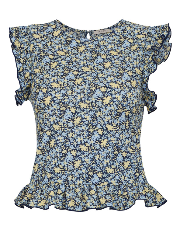 Orsay Μπλε σκούρο γυναικείο κοντομάνικο πουκάμισο ORSAY