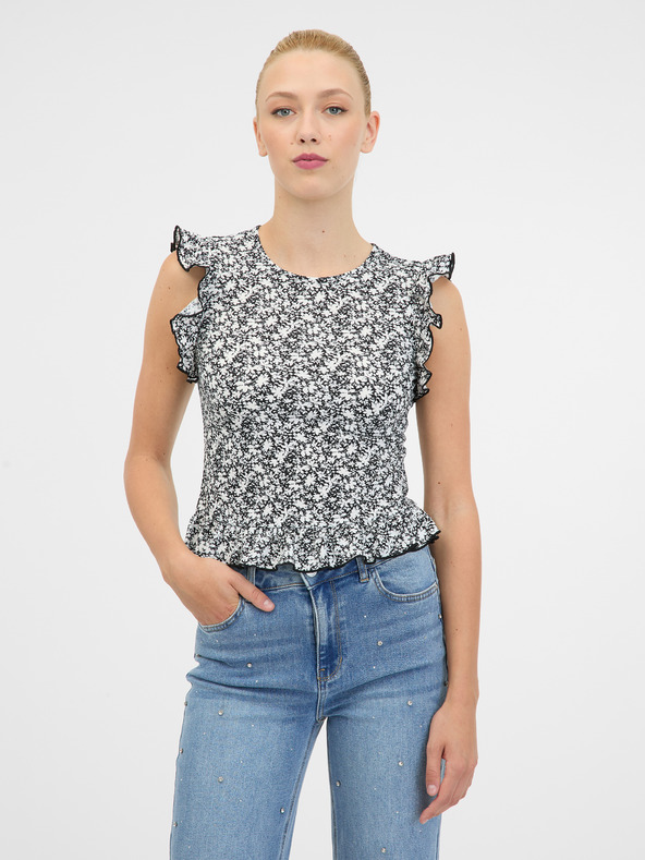 Orsay Μαύρο γυναικείο κοντομάνικο μπλουζάκι ORSAY