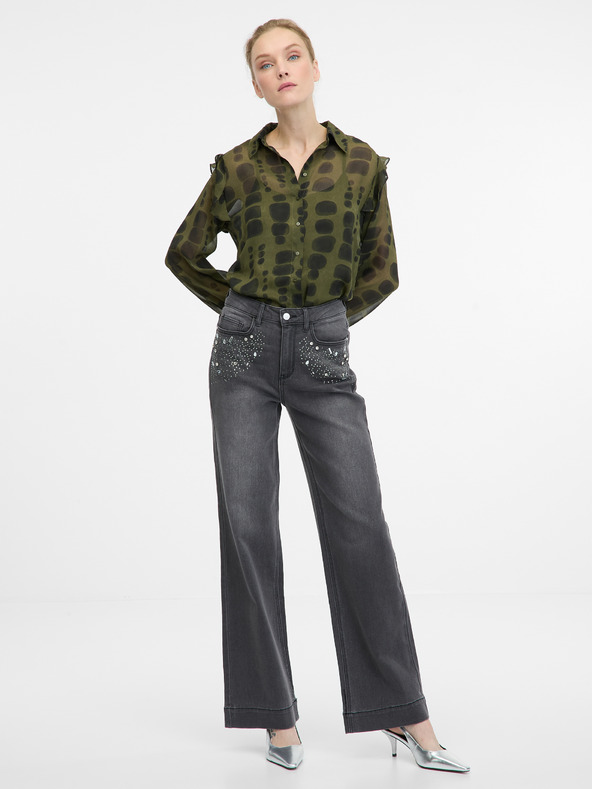 Orsay Πράσινη γυναικεία μπλούζα με γιακά ORSAY