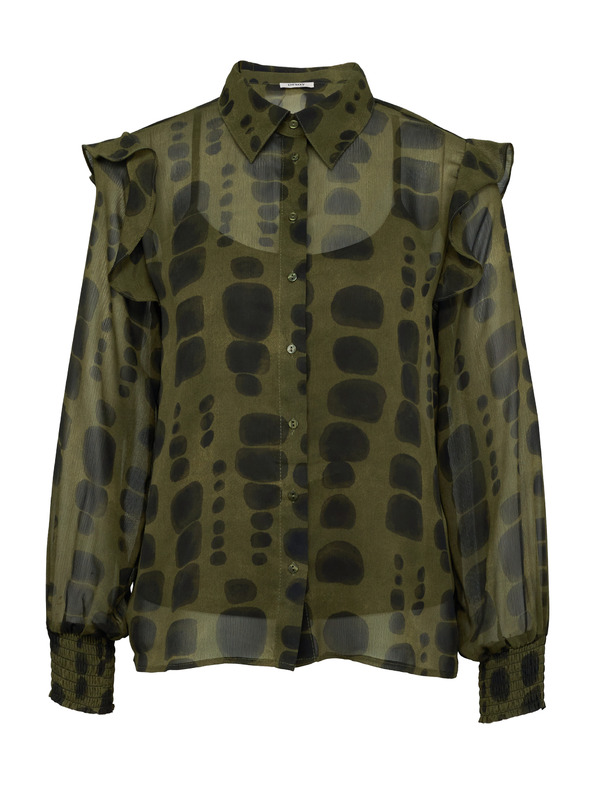 Orsay Πράσινη γυναικεία μπλούζα με γιακά ORSAY