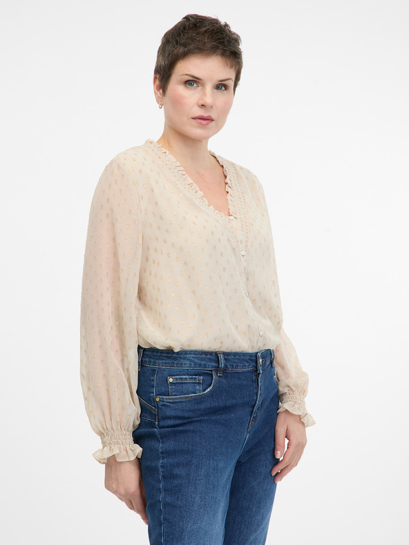 Orsay Μπεζ γυναικεία μακρυμάνικη μπλούζα ORSAY