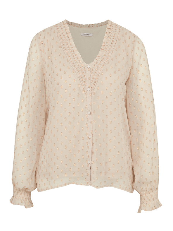 Orsay Μπεζ γυναικεία μακρυμάνικη μπλούζα ORSAY