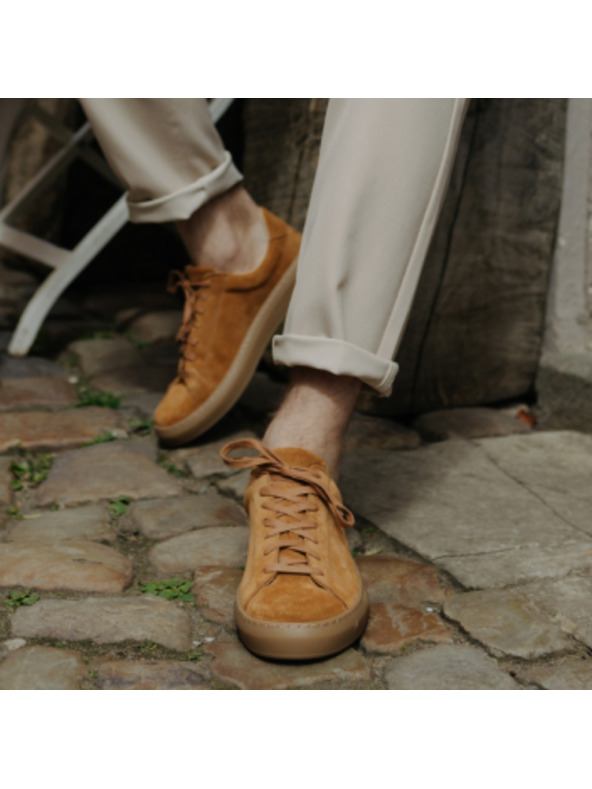 Vasky Γυναικεία δερμάτινα αθλητικά παπούτσια / μπότες Vasky Glory Camel