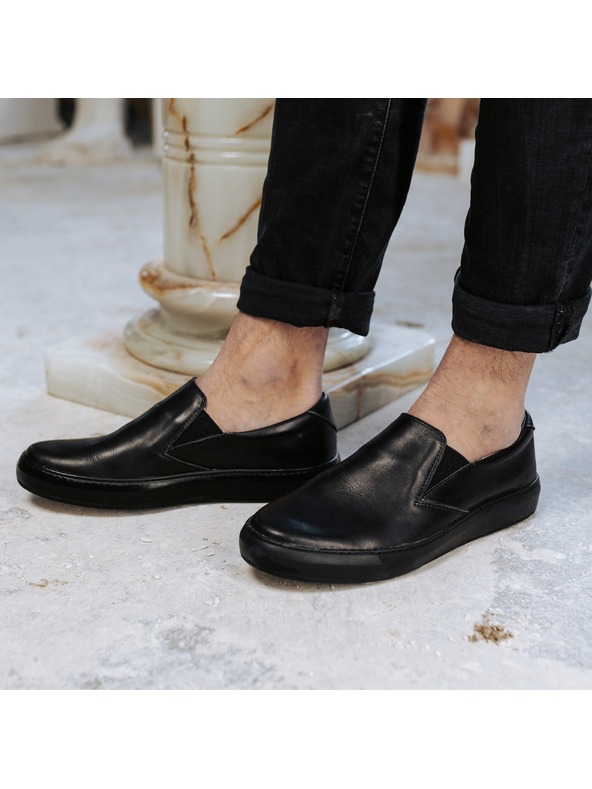 Vasky Γυναικεία δερμάτινα slip on μαύρα - άνοιξη / φθινόπωρο μπότες VASKY