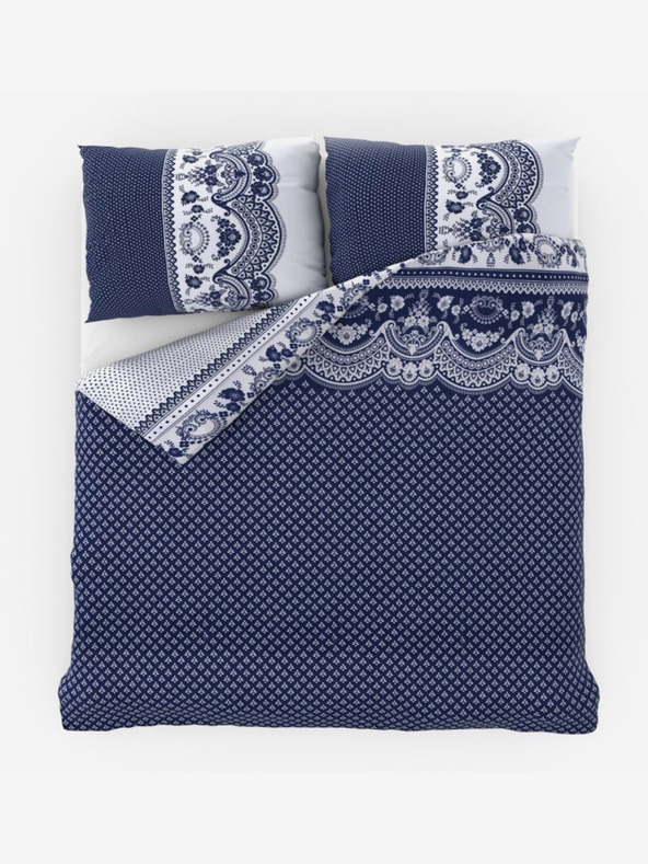 Kvalitex Γαλλικά βαμβακερά κλινοσκεπάσματα Standard Canzone μπλε 240x220, 70x90cm Kvalitex