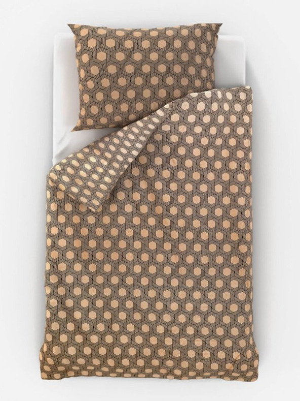 Kvalitex Σατέν κλινοσκεπάσματα Luxury Collection 140x200, 70x90cm Carero μπεζ Kvalitex