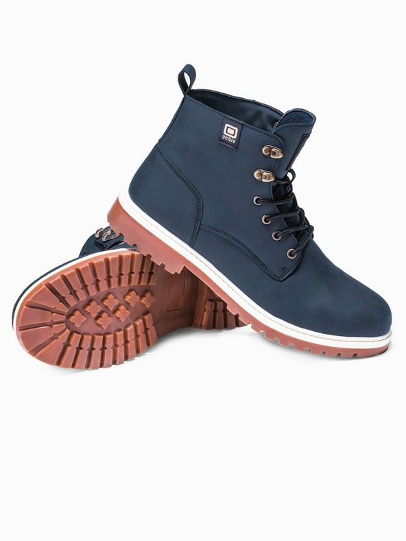 Ombre Clothing Σκούρο μπλε ανδρικές χειμερινές μπότες αστραγάλου Ombre Clothing