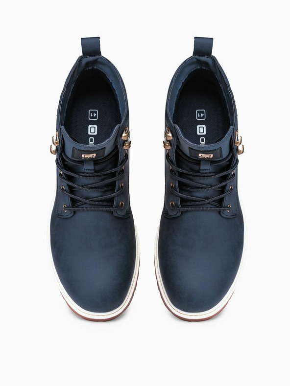 Ombre Clothing Σκούρο μπλε ανδρικές χειμερινές μπότες αστραγάλου Ombre Clothing