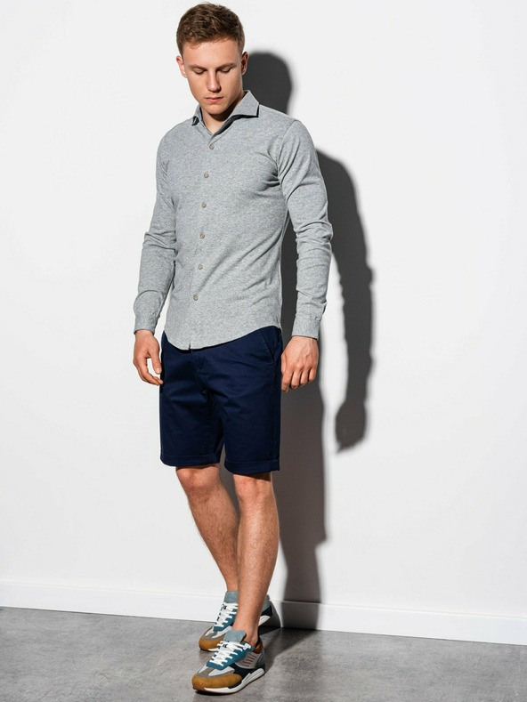 Ombre Clothing Γκρι ανδρικό πουκάμισο K540