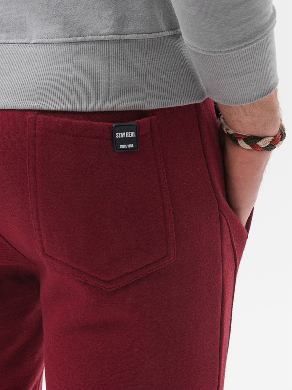 Ombre Clothing Ανδρικό μπορντό βασικό παντελόνι γυμναστικής Ombre Clothing