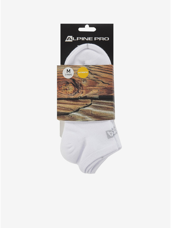ALPINE PRO Σετ τριών ζευγαριών unisex κάλτσες σε λευκό ALPINE PRO 3UNICO
