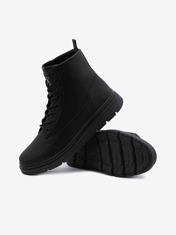 Ombre Clothing Μαύρες ανδρικές χειμερινές μπότες αστραγάλου Ombre Clothing