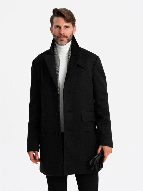 Ombre Clothing Ανδρικό μονόπετο παλτό Ombre Clothing