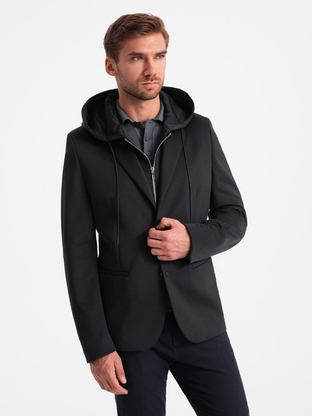 Ombre Clothing Ανδρικό σακάκι με αφαιρούμενη επένδυση και κουκούλα Ombre Clothing