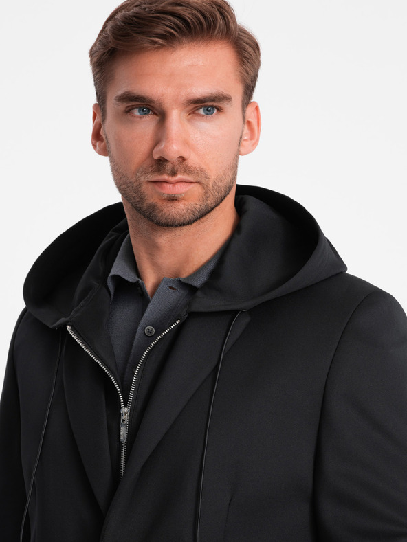 Ombre Clothing Ανδρικό σακάκι με αφαιρούμενη επένδυση και κουκούλα Ombre Clothing