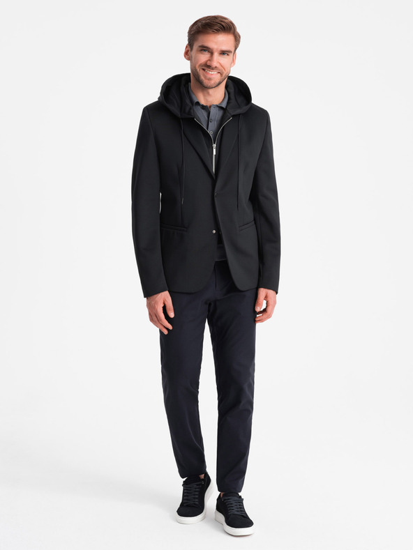 Ombre Clothing Ανδρικό σακάκι με αφαιρούμενη επένδυση και κουκούλα Ombre Clothing