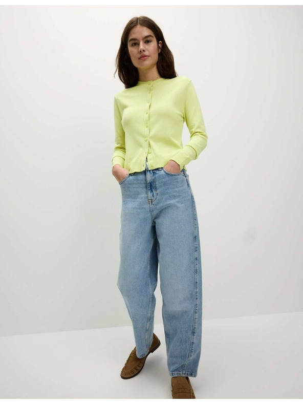 Marks & Spencer Cardigan with round neck and front buttons Marks & Spencer in green