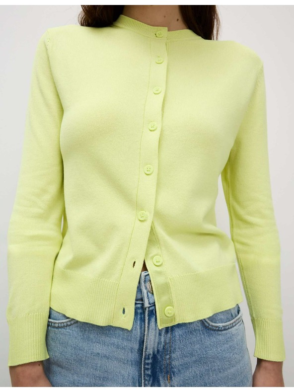 Marks & Spencer Cardigan with round neck and front buttons Marks & Spencer in green