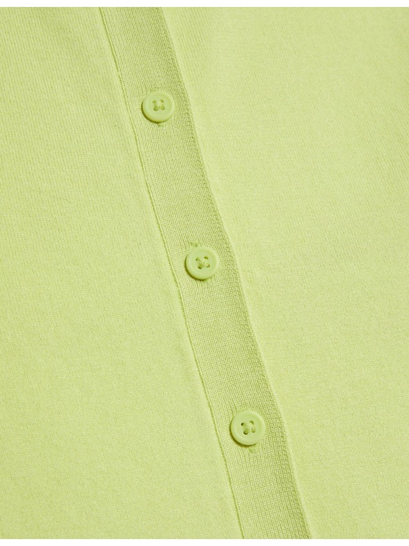 Marks & Spencer Cardigan with round neck and front buttons Marks & Spencer in green