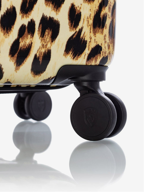 Heys Μαύρη και καφέ μοτίβο ταξιδιωτική βαλίτσα Heys Brown Leopard L