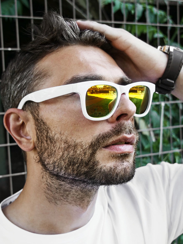 VEYREY VeyRey Γυαλιά ηλίου Nerd Γυαλιά με καθρέφτη Χρυσό Κόκκινο Γυαλιά Γυαλιά