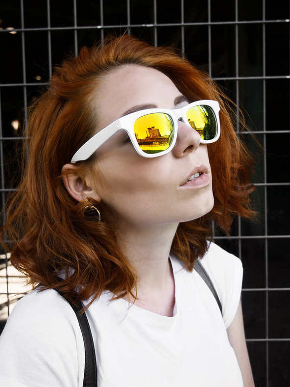 VEYREY VeyRey Γυαλιά ηλίου Nerd Γυαλιά με καθρέφτη Χρυσό Κόκκινο Γυαλιά Γυαλιά