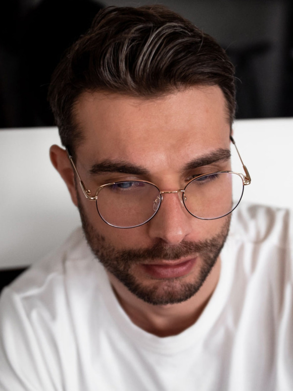 VEYREY VeyRey Γυαλιά μπλοκαρίσματος μπλε φωτός οβάλ Petronell μαύρο χρυσό