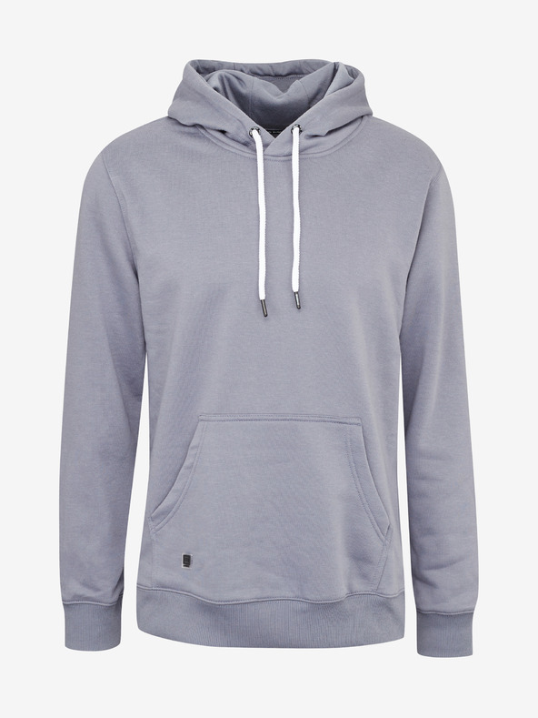 Ombre Clothing Γκρι Ανδρικό βασικό φούτερ με κουκούλα Ombre Ρούχα