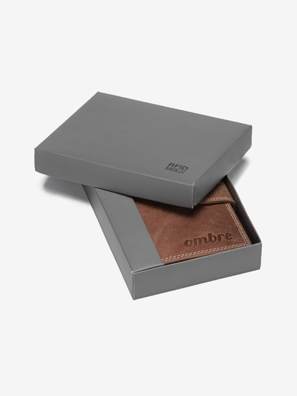 Ombre Clothing Light Brown Ανδρικό δερμάτινο πορτοφόλι Ombre Ρούχα