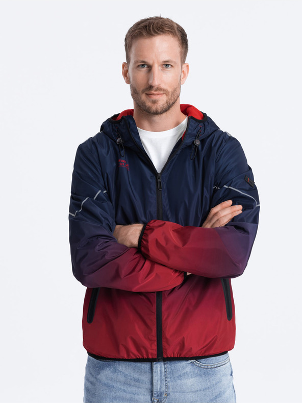 Ombre Clothing Κόκκινο και μπλε ανδρικό αθλητικό μπουφάν από την Ombre Clothing